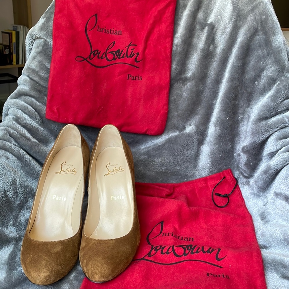 REAL Christian Louboutin suede heels